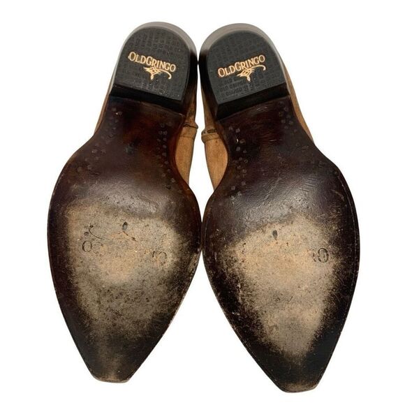 Old Gringo Bianca Leopard Boot 5" Gold Embellished Western Ankle Snip Toe 10 - Picture 9 of 10